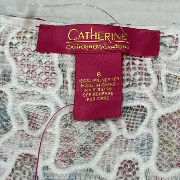 Catherine Malandrino Cardigan Womens 6 Ditsy Floral Lace Overlay Duster Cottage - Picture 5 of 9